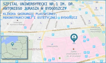 KLINIKA CHIRURGII PLASTYCZNEJ, REKONSTRUKCYJNEJ I ESTETYCZNEJ - SZPITAL UNIWERSYTECKI NR 1 IM. DR. ANTONIEGO JURASZA W BYDGOSZCZY - MARII SKŁODOWSKIEJ-CURIE 9,  BYDGOSZCZ