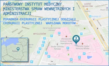 PORADNIA CHIRURGII PLASTYCZNEJ ODDZIAŁU CHIRURGII PLASTYCZNEJ - PAŃSTWOWY INSTYTUT MEDYCZNY MINISTERSTWA SPRAW WEWNĘTRZNYCH I ADMINISTRACJI - WOŁOSKA 137, WARSZAWA MOKOTÓW